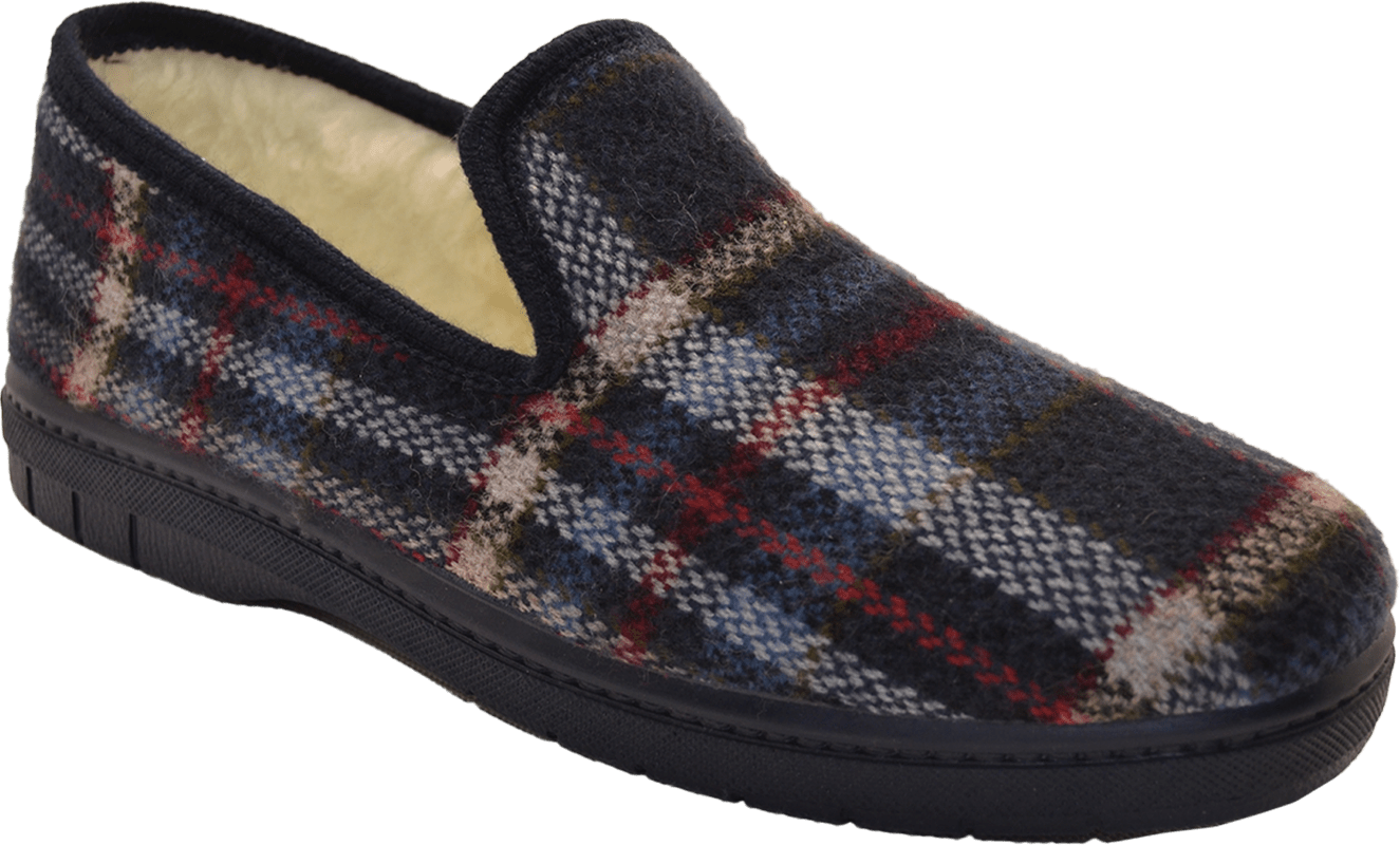 Zapatilla de Cuadros de Pura Lana Virgen – Hecha en España