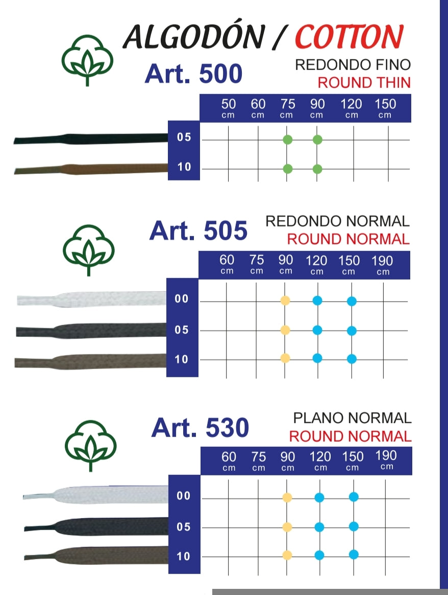Cordones fluoroscentes, negro, marrón, blanco, hasta 190cm