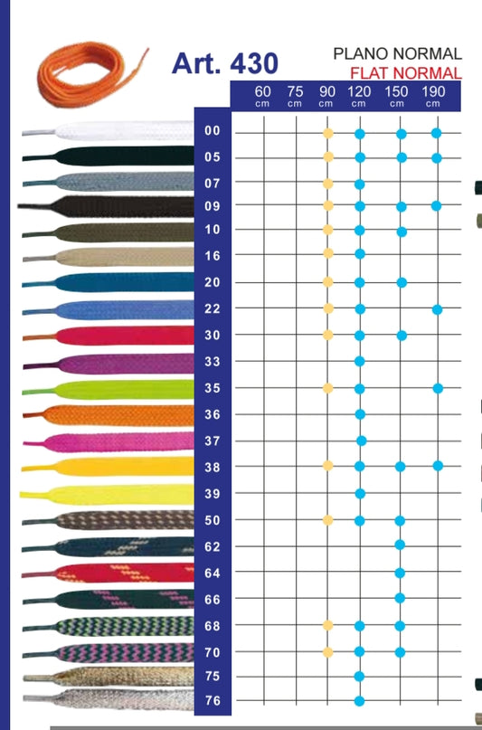 Cordones fluoroscentes, negro, marrón, blanco, hasta 190cm