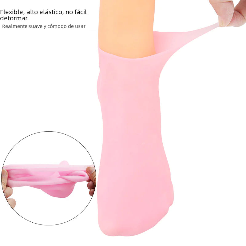 Mangas hidratantes de silicona para pies para suavizar grietas