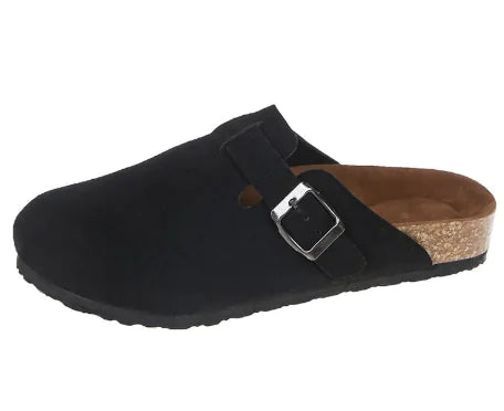 Pantuflas casuales de piel suela suave