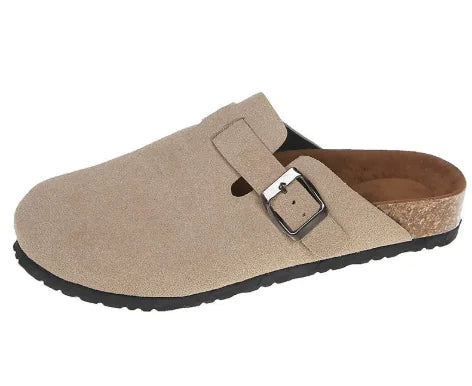 Pantuflas casuales de piel suela suave