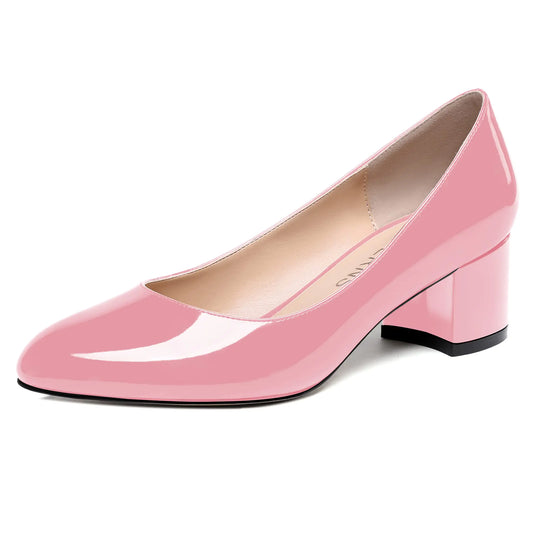 Zapatos para Mujer con Tacón Bajo de 2 Pulgadas y Punta Redonda
