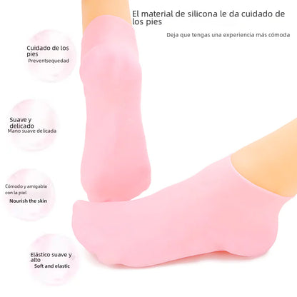Mangas hidratantes de silicona para pies para suavizar grietas