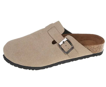 Pantuflas casuales de piel suela suave