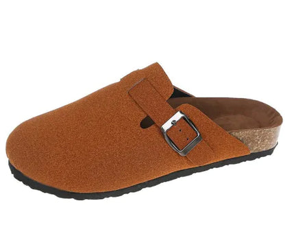 Pantuflas casuales de piel suela suave