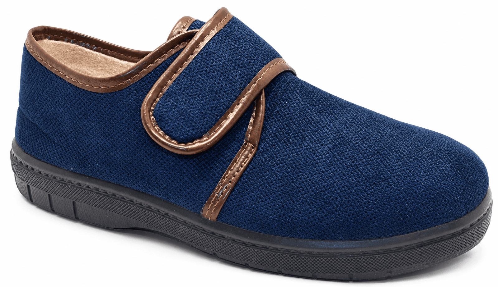 Zapato ancho hombre en velcro terciopelo invierno y sin forro verano - Imatge 2