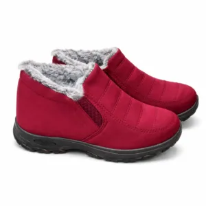 Bota borreguillo burdeos en suela goma impermeable