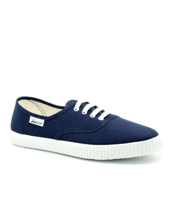 Zapatillas inglesas de lona marca JAVER en azul marino