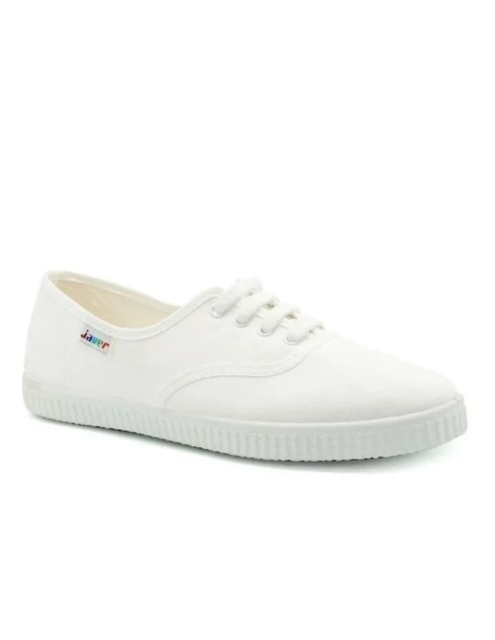 Zapatillas inglesas de lona marca JAVER en blanco