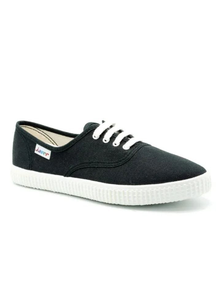 Zapatillas inglesas de lona marca JAVER en negro