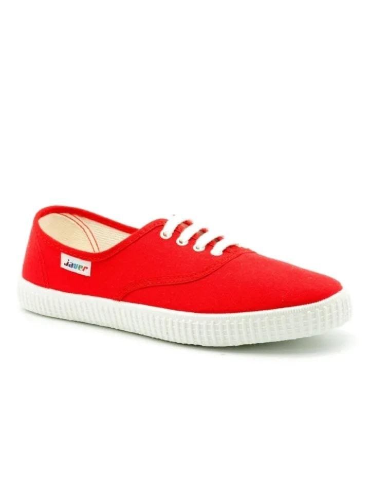 Zapatillas inglesas de lona marca JAVER en rojo