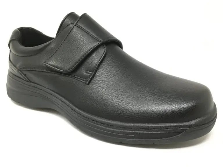 Zapato de piel velcro para pies anchos o con juanetes