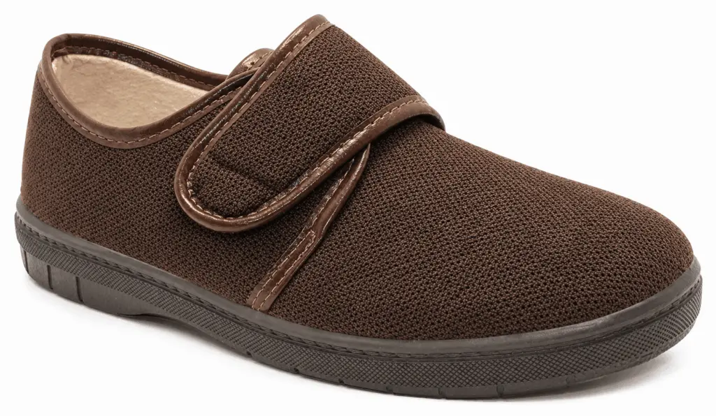 Zapato ancho hombre en velcro terciopelo invierno y sin forro verano