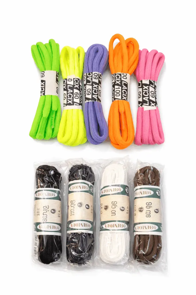 Cordones fluoroscentes, negro, marrón, blanco, hasta 190cm